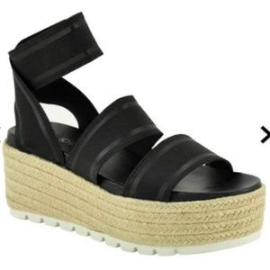 JSlides black espadrille wedges size 9 1/2 NWOT